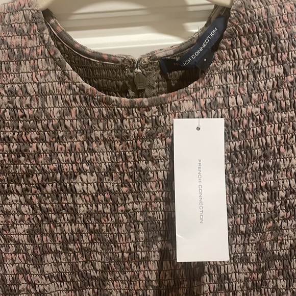 NWT French Connection Erika Drape Printed Smock Dress in Khaki, Size Small - Picture 5 of 7